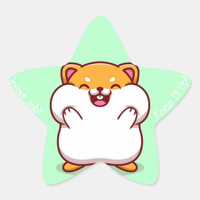 Gran Pegatina estrella de Job Kawaii (Anverso)