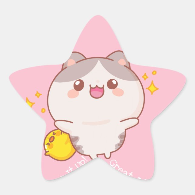 Gran Pegatina estrella de Job Kawaii (Anverso)