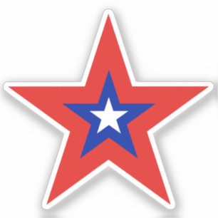Gran Pegatina Patriótica Americana de Borde Rojo c