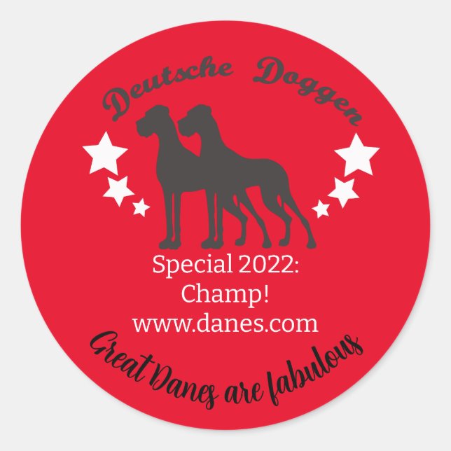 Gran pegatina redonda de declaración de dane (Anverso)
