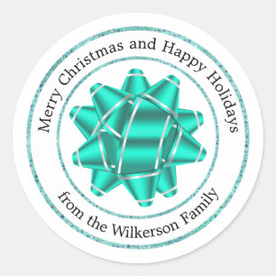 Gran Pegatina redondo Purpurina de regalo Verde az