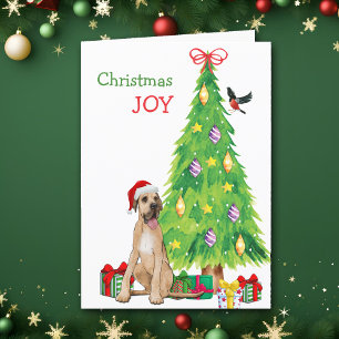Gran Perro danés y árbol de Navidad