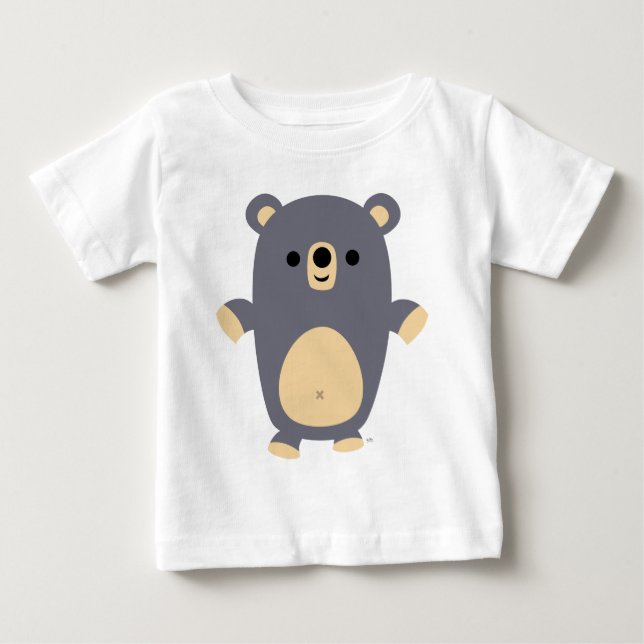 Gran Personalizado azul oso camiseta bebé (Anverso)