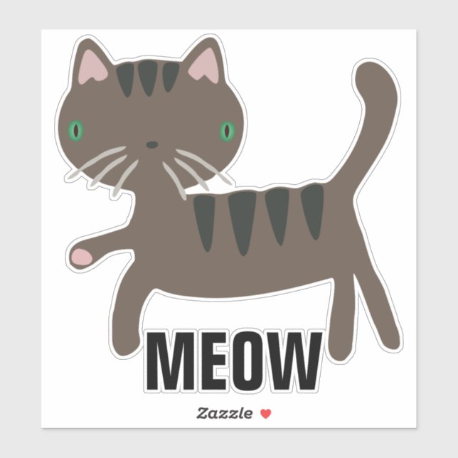 GRAN PERSONALIZADO CAT PEGATINA MEOW (Hoja)