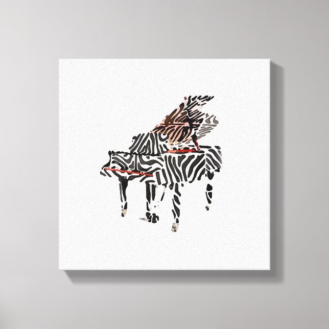 Gran Piano de cebra ~ 12x12.75 Lienzo grueso (Anverso)
