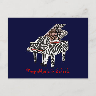 Gran Piano de cebra ~ Postcard / Invitación
