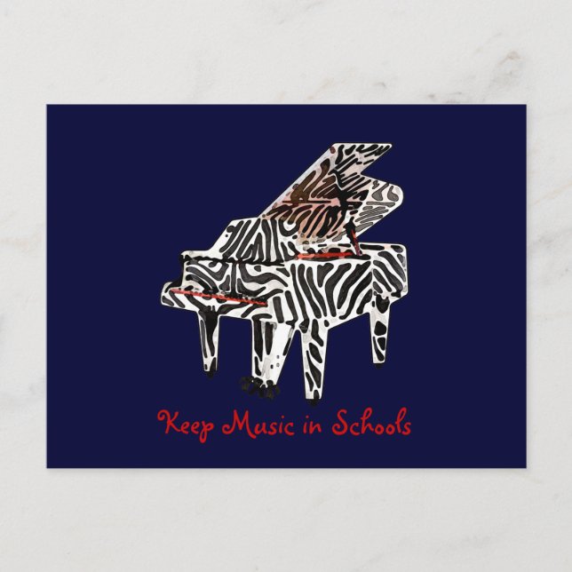 Gran Piano de cebra ~ Postcard / Invitación (Anverso)