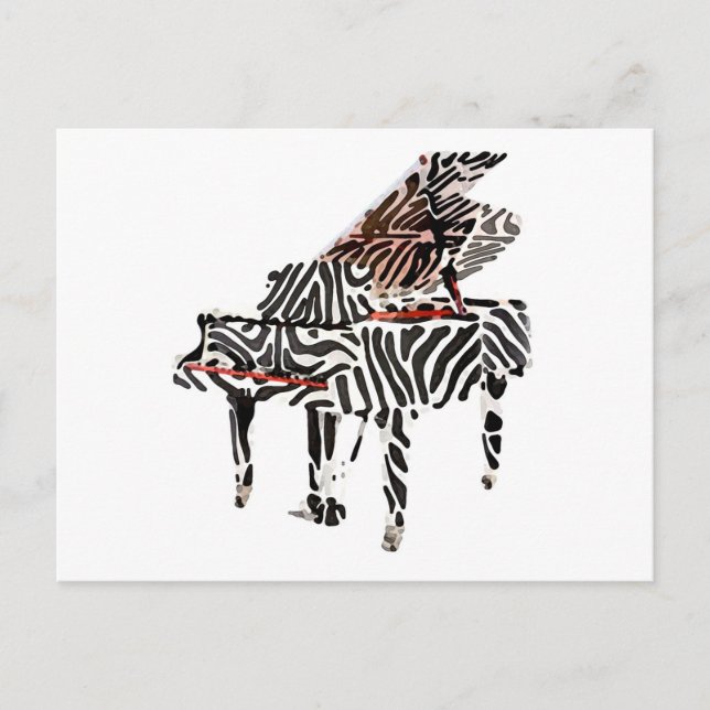 Gran Piano de cebra ~ Postcard / Invitaciones (Anverso)