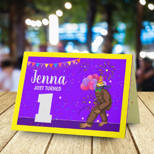 Gran pie lindo niños tarjeta de cumpleaños persona