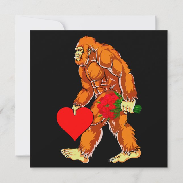 Gran pie Sasquatch Funny Día de San Valentín Love (Anverso)