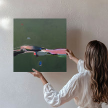 Gran pintura de arte abstracto verde