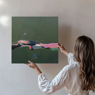 Gran pintura de arte abstracto verde