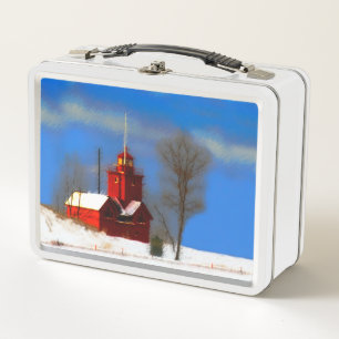 Gran pintura de faro rojo - Arte original