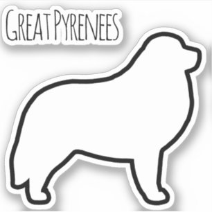 Gran Pirineo Perro Raza Silhouette Vinyl Pegatina
