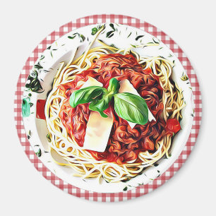 Gran placa del imán del refrigerador de Spaghetti