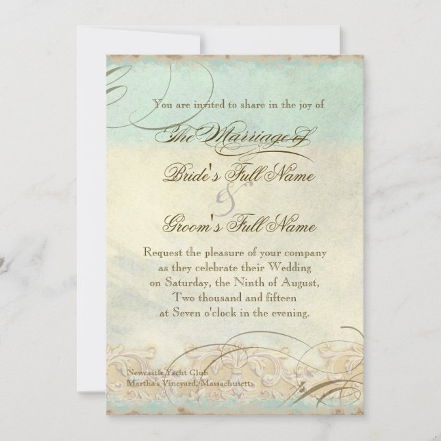 Gran Playa Costera de Egret - Invitación a la boda (Anverso)