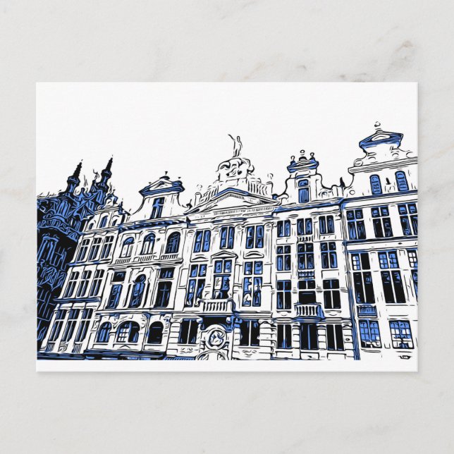Gran plaza, Bruselas, Bélgica - postal (Anverso)