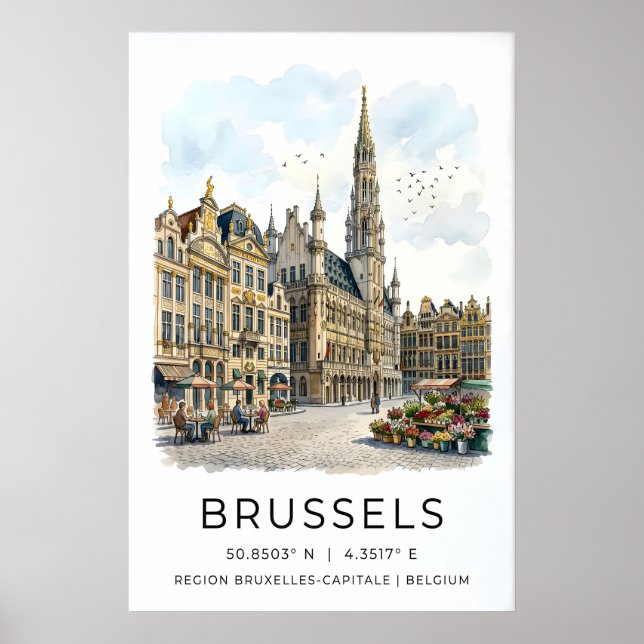 Gran Plaza Bruselas Impresión Decoración Viajes Eu (Frente)