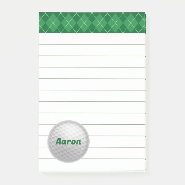 Gran Post Personalizado de Golf que nota regalo (Anverso)