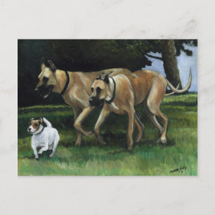 Gran postal de arte de perro danés