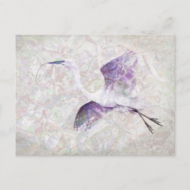 Gran postal de arte digital Egret (Anverso)