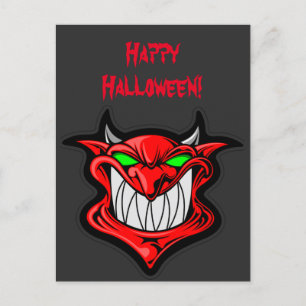 Gran postal de Halloween del diablo Rojo