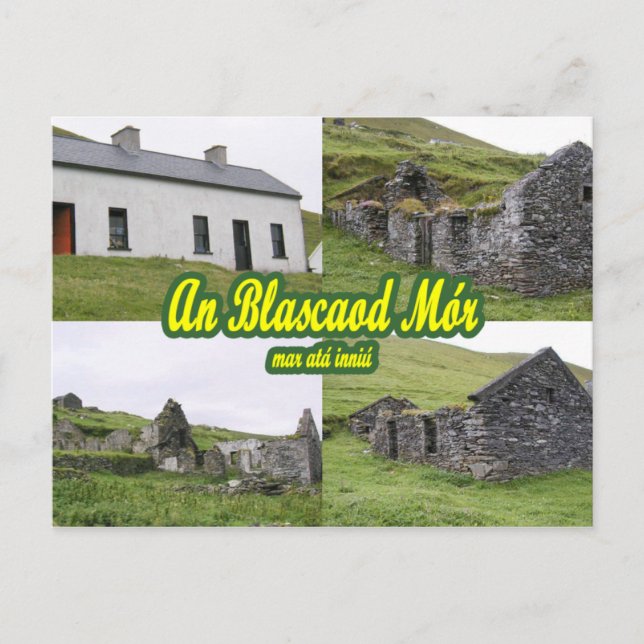 Gran postal de las casas de blasket (Anverso)