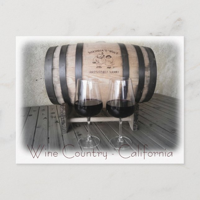 ¡Gran postal de vinos de California! (Anverso)