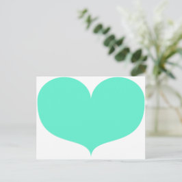Gran postal del corazón Verde azulado