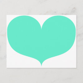 Gran postal del corazón Verde azulado
