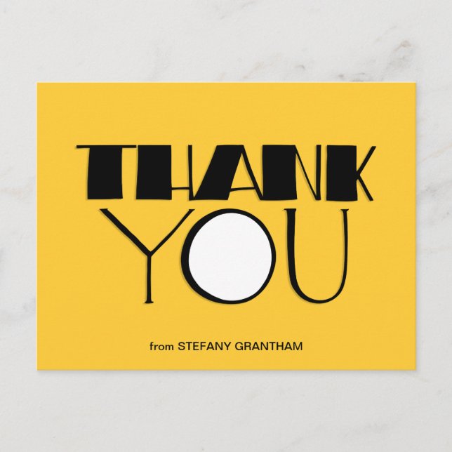 Gran postal negra de agradecimiento (Anverso)