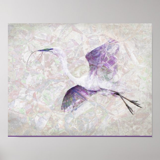 Gran Poster de arte digital de Egret (Frente)