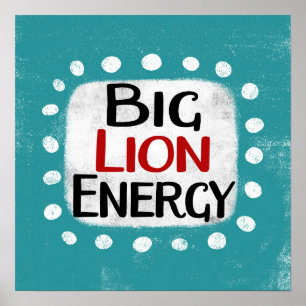 Gran Poster de energía de leones arte en pared