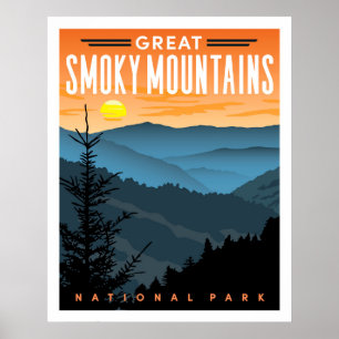 Gran póster de viaje del Parque Nacional de las Mo