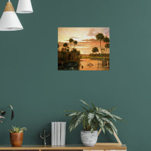 Gran puesta de sol de Florida, pintura de arte fin