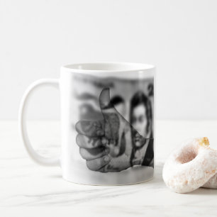 Gran Pulgar Arriba Por Dinero, Taza De Café Blanca