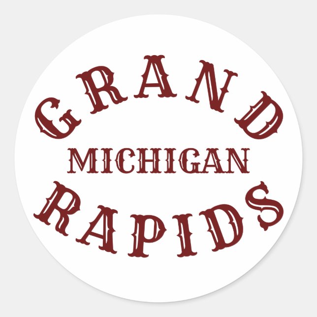 Gran Rapids, Michigan Classic Round Pegatina (Anverso)