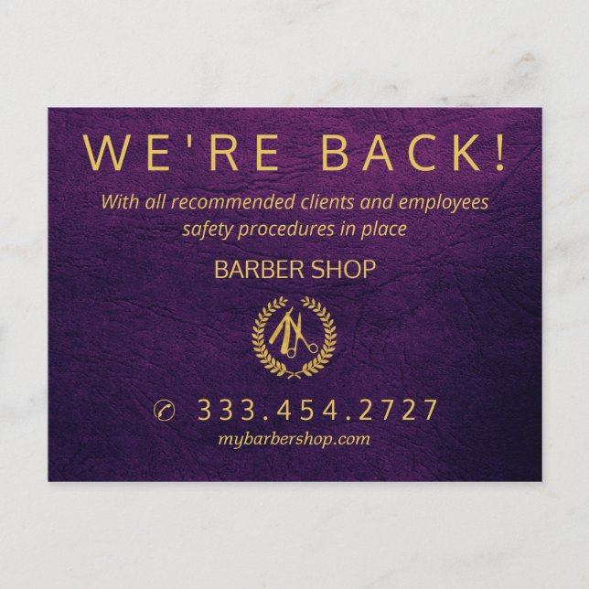 Gran reapertura de la invitación de salón de barba (Anverso)