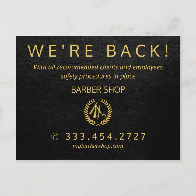 Gran reapertura de la invitación de salón de barba (Anverso)