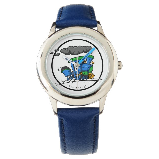 Gran reloj con logotipo azul con anillo de minutos (Anverso)