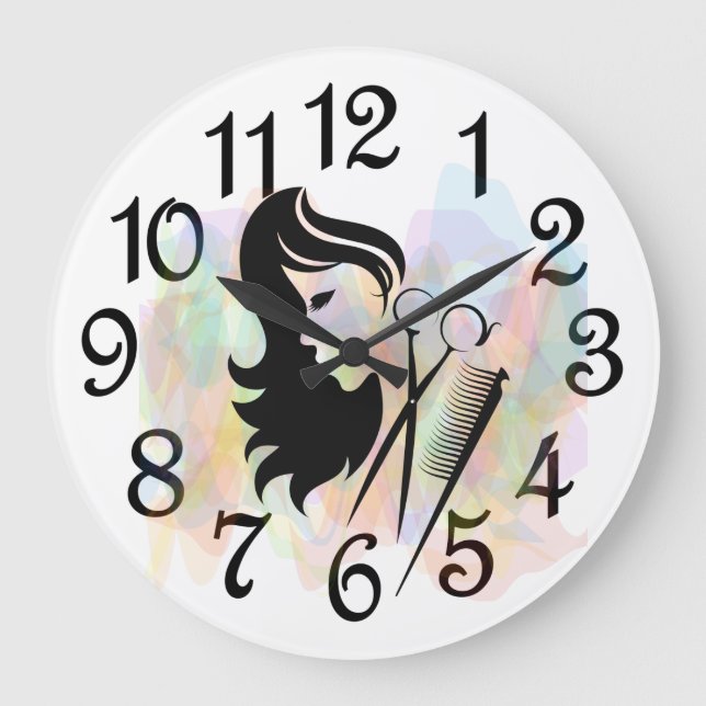 Gran reloj de pared de acrílico para salón de bell (Anverso)