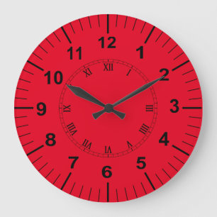 Gran reloj de pared de cocina roja