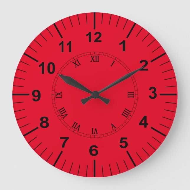 Gran reloj de pared de cocina roja (Anverso)