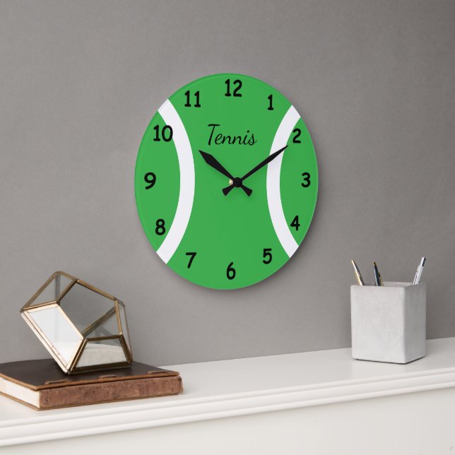 Gran reloj de pared de deporte de pelota de tenis  (Oficina)