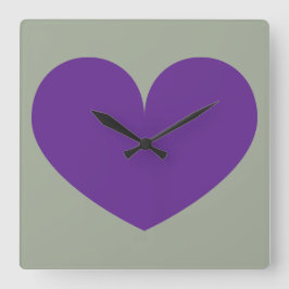 Gran reloj de pared de diseño de corazón morado