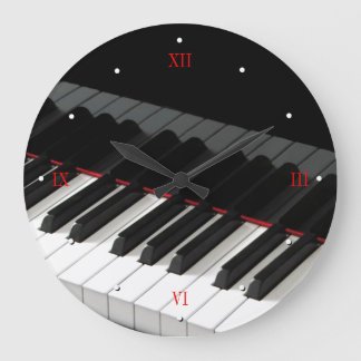 Gran reloj de pared de llaves de piano