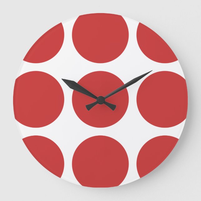 Gran reloj de pared de puntos de polka (Anverso)