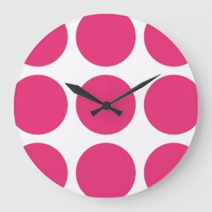 Gran reloj de pared de puntos de polka
