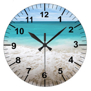 Gran Reloj De Paredes Temático Del Océano Y La Pla