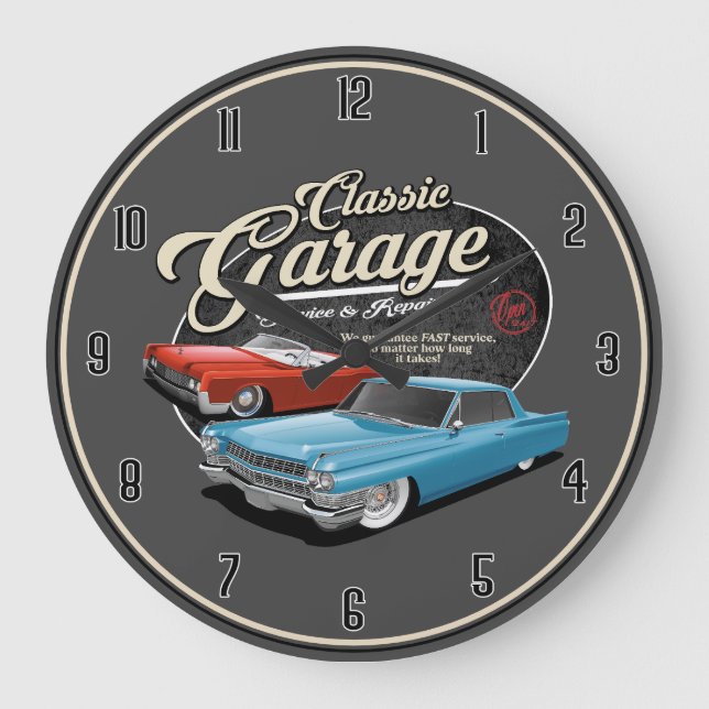 Gran reloj del garaje de coches clásico de los año (Anverso)